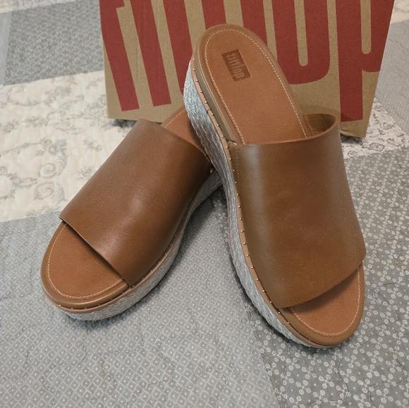 Fitflop Brown Platform Sandals Size 10 - Picture 1 of 6